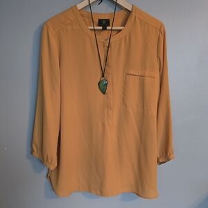 JM Collection Mustard Yello Blouse